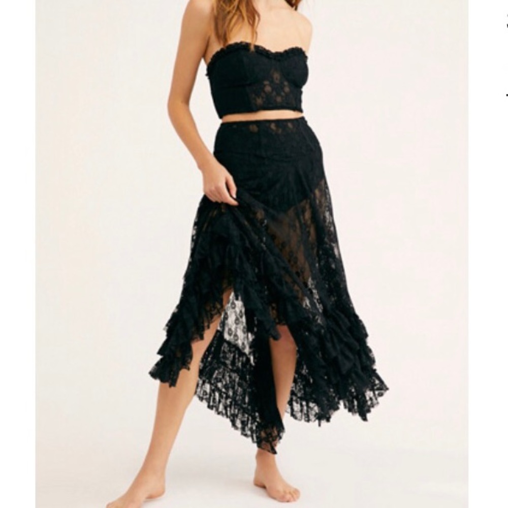 NWT RARE free people lace boho top and skirt set - Picture 5 of 7